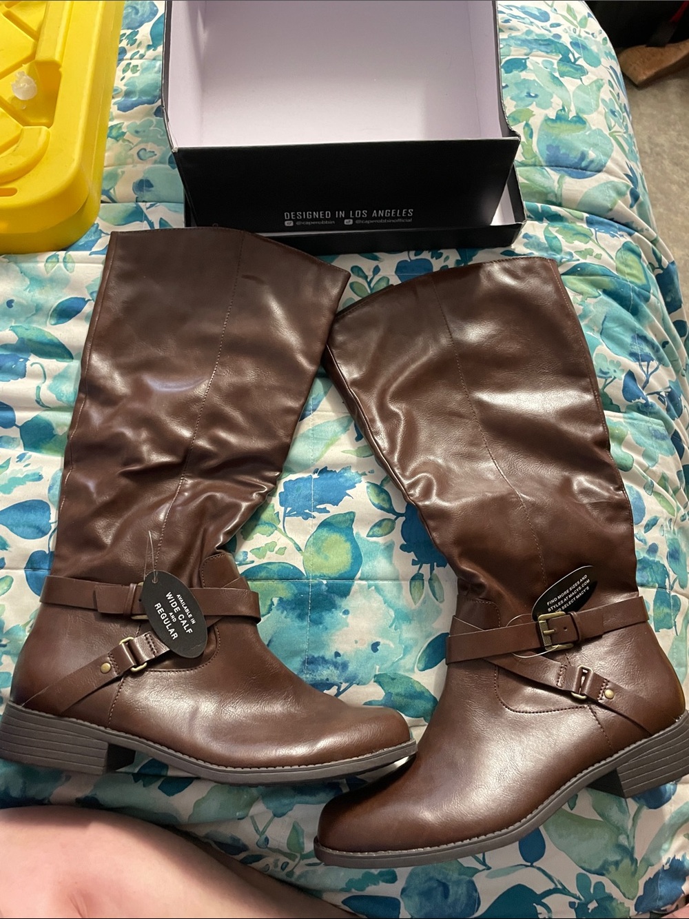 Capelli of New York Brown Tall Moto Combat Boots
